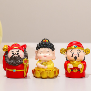 Ornement de bureau créatif en résine, représentant les huit divinités gardiennes du Zodiaque, Zhong Kui, ensemble multi-pièces pour le salon, pour le Nouvel An chinois - Product Image 2