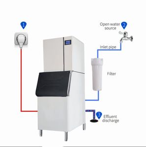 เครื่องทำน้ำแข็งสแตนเลสกันสนิม ได้รับการรับรองมาตรฐาน CE ผลิตน้ำแข็งได้ 120 กก./24 ชม. เหมาะสำหรับร้านหม่าล่าทังและร้านบาร์บีคิว - Product Image 4