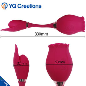 Vibromasseur en Silicone pour femme, jouets sexuels en forme de Rose, vibromasseur de langue, rouge et Rose, succion pour mamelon, 4 pièces - Product Image 6