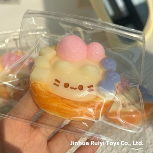 Juguete de silicona para apretar con la mano para niños y niñas, con burbujas de agua, diseño de gatito y tarta de huevo, material plástico de descompresión. - Product Image 6