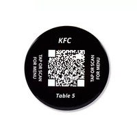 Code QR et menu NFC en acrylique personnalisés, autocollant de code QR NFC en acrylique, panneau d'entreprise en acrylique avec code QR, panneau de menu et d'avis NFC en acrylique