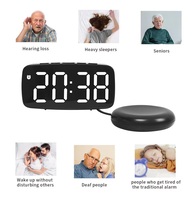YIZHI Nouveau Design Bed Shaker Vibrant Digital Desk & Table Clock Heavy Sleepers Loud Deaf Hearing Réveil avec Vibration