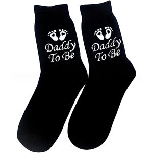 Chaussettes de maternité exclusives noires pour hommes, pour futurs pères, DABBY TO BE SOCK, chaussettes amusantes en coton pour papa, chaussettes mi-mollet, cadeau pour papa - Product Image 3
