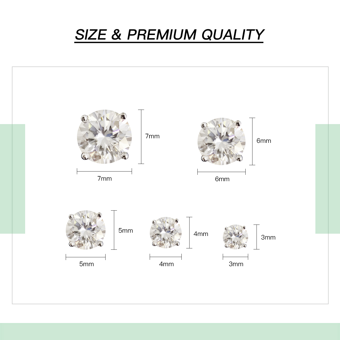moissanite diamond stud earrings