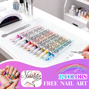 Bview Art Set di 12 <span class=keywords><strong>Pennarelli</strong></span> <span class=keywords><strong>per</strong></span> Nail Art a Scrittura Fluida, Asciugatura Rapida, Non Tossici, con Punta Fine da 0,7mm <span class=keywords><strong>per</strong></span> Nail Art Fai-da-Te - Product Image 4