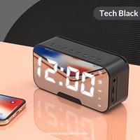 Enceinte Bluetooth rose avec affichage LED de l'heure, charge USB-C, lecteur audio sans fil portable pour téléphone mobile