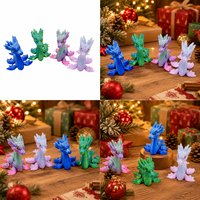 Mini dragon de mer imprimé en 3D, modèle multicolore avec yeux réalistes, figurine à dégradé laser