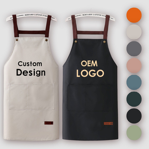 Tablier de cuisine en PVC robuste de haute qualité avec logo personnalisé, tablier noir imperméable avancé à manches <span class=keywords><strong>pour</strong></span> adultes, idéal <span class=keywords><strong>pour</strong></span> le nettoyage - Product Image 1
