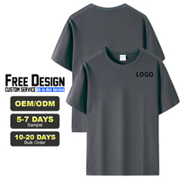 T-shirt unisexe à col rond personnalisé avec logo OEM, jersey uni extensible 95% coton 5% élasthanne, séchage rapide, respirant, t-shirt pour homme