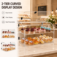 Vitrine de boulangerie commerciale en acrylique avec accès par porte arrière et étagères amovibles pour garder les bagels, gâteaux et biscuits frais