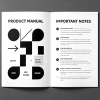 Manuel d'instructions pliable en papier épais recyclable et écologique, format personnalisé, impression d'une seule page, avec logo personnalisé, dépliant en papier personnalisé