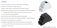 Décodeur DMX512 RDM à 4 canaux sur rail DIN, 7 fréquences PWM, 12-48VDC, contrôleur LED, récepteur de contrôle
