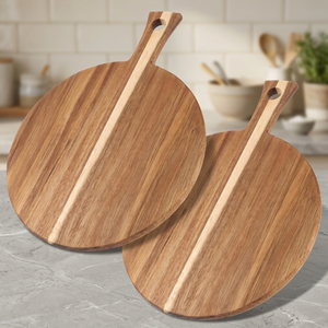 Planche à découper en bois d'acacia de 1,5 cm d'épaisseur avec poignée pour servir, planches à découper de cuisine, pizza, pain, fromage, charcuterie, fruits, légumes - Product Image 3