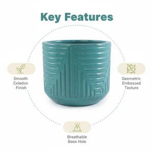 Pots à fleurs géants en céramique, style moderne classique vintage, pour intérieur/extérieur, sol et <span class=keywords><strong>jardin</strong></span>, avec trous <span class=keywords><strong>de</strong></span> drainage, pour la maison - Product Image 6