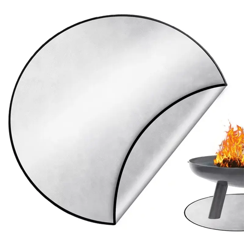 Tikar Panggangan BBQ Dapur Luar Ruangan Pelindung Tikar Lubang Api untuk Di Bawah Api Pit Deck Tahan Api Api untuk Panggangan