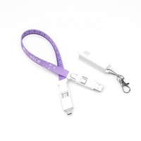 Cordón de Poliéster Personalizado 6 en 1 con Cable USB Tipo C de Carga Rápida PD de 60W, Regalo Promocional con Logotipo para Porta Tarjetas de Identificación