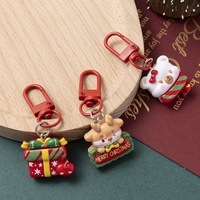 Gantungan Kunci Plastik Liburan Natal Figur Kartun Lucu Santa Rusa Gingerbread Grosir untuk Souvenir Hadiah Natal
