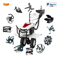 Mini motoculteur à essence 5,5 CV pour désherbage et travail du sol, adapté aux terres arides, rizières, vergers, jardins et serres, avec boîte de vitesses