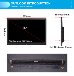 Usb Video Autoplay cornice per foto digitale universale da 15 pollici Rohs 15.4 con telecomando - Product Image 6