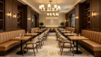 Table à cocktail moderne en bois de haute qualité pour restaurants français