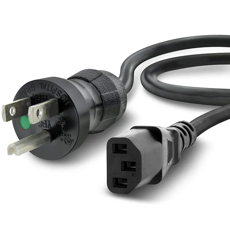 New Arrival green dot Hospital Grade plug power cord with C13 socket for multiple applications