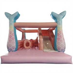 Structure gonflable combinée pour fête d'enfants, château gonflable à thème océan avec toboggan - Product Image 1