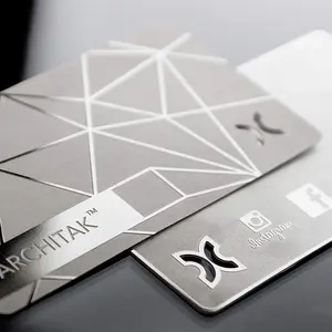 Cartão de visita de metal personalizado para gerente profissional de empresa, cartão de visita em aço inoxidável para metal personalizado