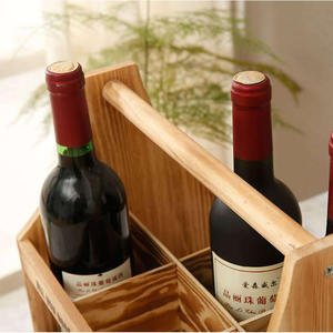 Soporte de madera para botella de vino, para Picnic, <span class=keywords><strong>cerveza</strong></span>, Caddy, paquete de 6 unidades - Product Image 6