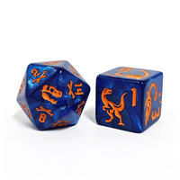 Jeu de dés personnalisés en acrylique polyédrique sur le thème des dinosaures pour les jeux de rôle Dungeons and Dragons DND RPG TRPG et jeux de société