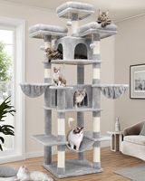 Torre para Gatos Starmoon para Gatos de Interior com Poste de Arranhar, Rede, Plataformas, Condomínios e Cesto Suspenso