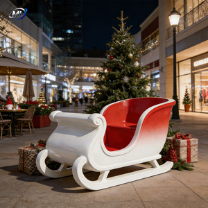 ประติมากรรมรถม้าคริสต์มาสทำจากไฟเบอร์กลาส สำหรับตกแต่งเทศกาลกลางแจ้ง ประติมากรรมรถม้าคริสต์มาสสำหรับตกแต่งล็อบบี้โรงแรม - Product Image 6
