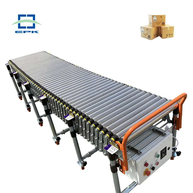 Üretici elektrikli Powered paslanmaz çelik makaralı konveyör için karton kutu