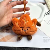 Poupée en peluche feuille d'érable créative de 11 cm, pendentif de sac Tongtong doré mignon, cadeau