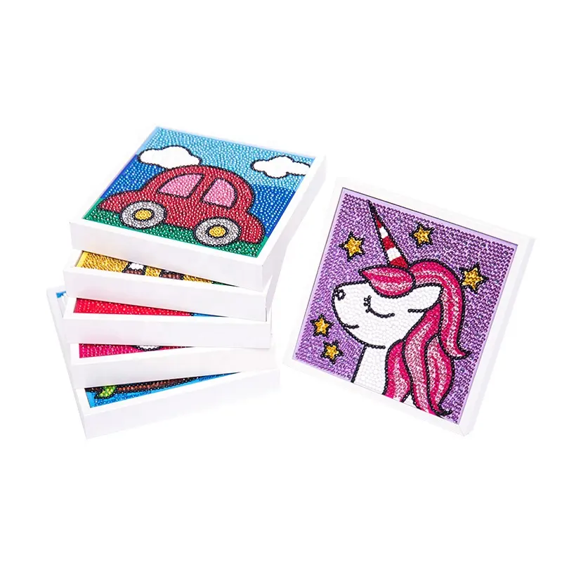 Kit Lukisan Berlian dengan Bingkai Kartun Hewan Lukisan Berlian Buatan Tangan DIY Mainan Pendidikan Hadiah Anak-anak
