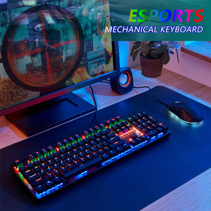 rgb <strong>light</strong> <strong>up</strong> wired computer typewriter gamers tastatura gaming kebord 104 keys best mechanical <strong>keyboard</strong> for gaming - Product Image 2