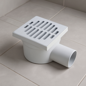 Low Profile Adjustable Siphon Drain 10x10cm Grey <b>PP</b> 40mm Side Outlet - Product Image 3