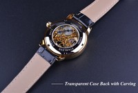 Montre mécanique squelette en cuir avec logo 3D gravé, boîtier noir et or, pour homme, luxe, nouvelle collection, livraison directe