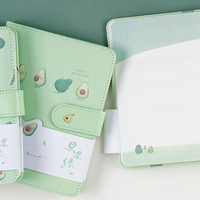 Carnet de notes, journal, carnet de croquis, agenda, planificateur en cuir Techou avec design Avocat Kawaii et fermeture magnétique - Cadeau