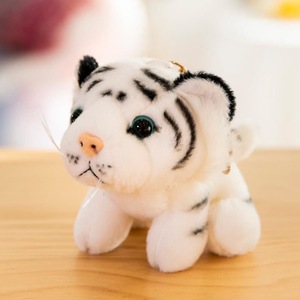 Pequeño Tigre simulado colgante llavero tigre blanco felpa colgante bolsa accesorios mujer 4 pulgadas muñeca al por mayor - Product Image 2