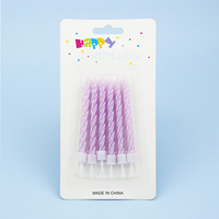 Bougies d'anniversaire en spirale 12 pièces, bougies de gâteau torsadées colorées en cire de paraffine avec support