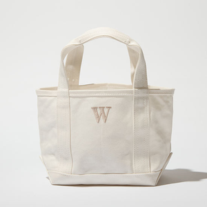 Custom Embroidery Logo <strong>Small</strong> Beige <strong>White</strong> Women Reinforced Handle Cotton Canvas Shopping Tote <strong>Bag</strong> - Product Image 2
