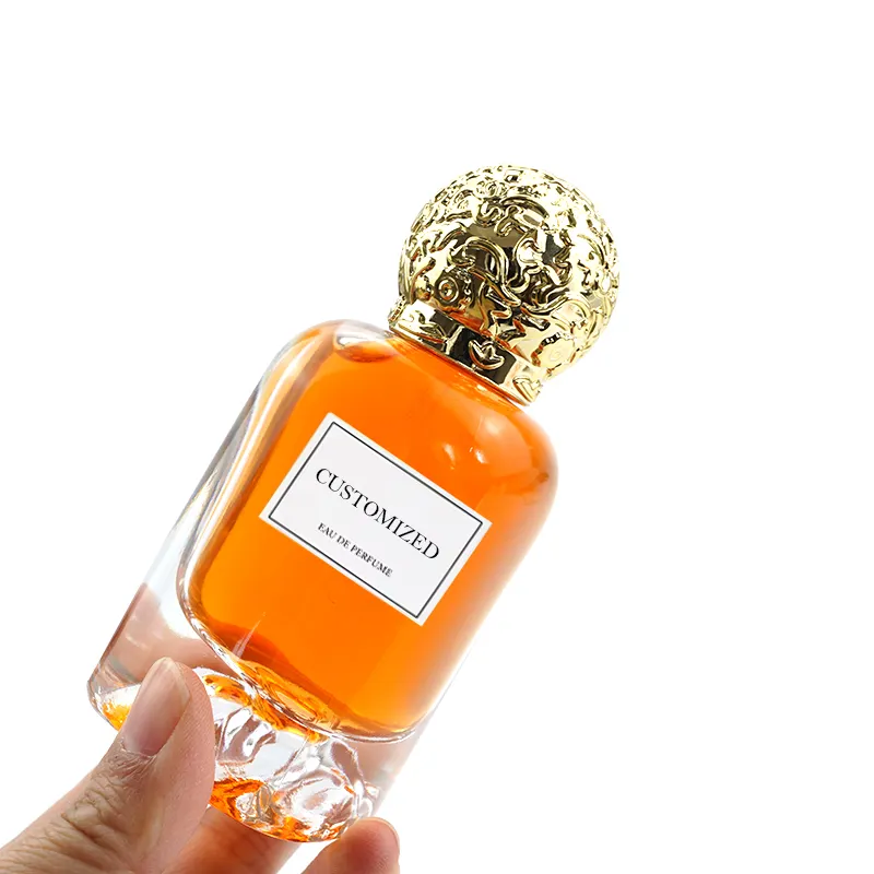 Luxury empty refillable perfume bottle for travel cylinder shape 30ml 50ml 100ml clear glass crimp mist