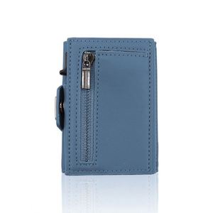Custom Minimalist Pu Leather Credit Card Holder <b>Wallet</b> Metal <b>RFID</b> <b>Blocking</b> Aluminium Bank Card Holder No Closure Passport Gift - Product Image 6