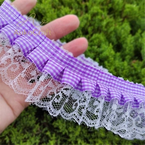 Pita Kain Poliester Lipat 5cm untuk Jahit Pakaian Hewan Peliharaan, Kostum, Gaun, Tekstil, dengan Rumbai dan Pinggiran Berlipit - Product Image 3