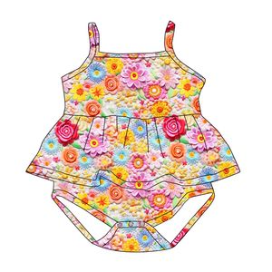 Envío Rápido, Falda de Tirantes Personalizada con Estampado para Bebés Niñas, Verano, Tejida, Ecológica, Transpirable, de Algodón y Fibra de Bambú - Product Image 5