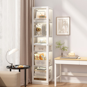 Librería Modular The Essence Of Bamboo con Puertas, 3, 4 y 5 Niveles, Gabinete Blanco para Sala de Estar, Mueble de Almacenamiento y Exhibición - Product Image 2