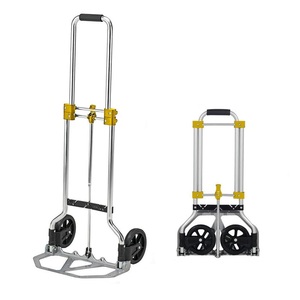 Folding Aluminum <b>Trolley</b> 38x34x96 Cm 45 Kg Capacity Telescopic Handle 2 Wheels Camping Cart - Product Image 1