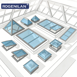 <span class=keywords><strong>Lucernari</strong></span> Elettrici in Alluminio a Forma di L su Misura Rogenilan, Finestre da Tetto con Doppio Vetro Temperato <span class=keywords><strong>per</strong></span> Case - Product Image 6