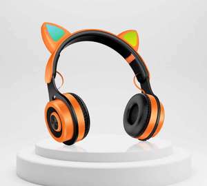 Audífonos Inalámbricos Estéreo, Duraderos, Plegables, con Bluetooth, Orejas de Gato, Diadema Luminosa - Product Image 4