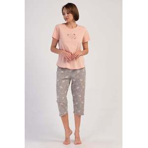 Combinaison de nuit ovale à manches courtes et col rond pour femmes - Product Image 4